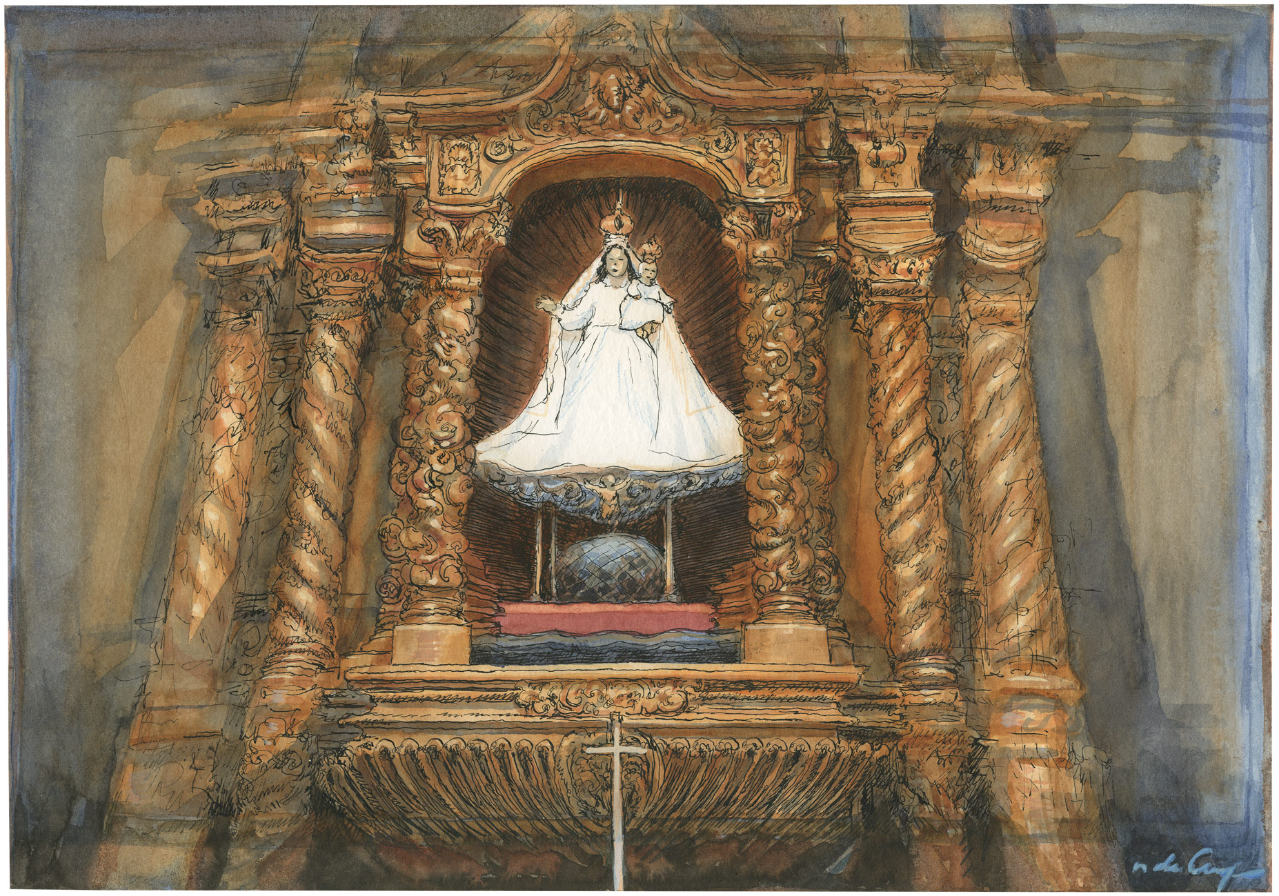 Statue de la Vierge Marie, cathdrale mtropolitaine, centre historique, Mexico City, 2015