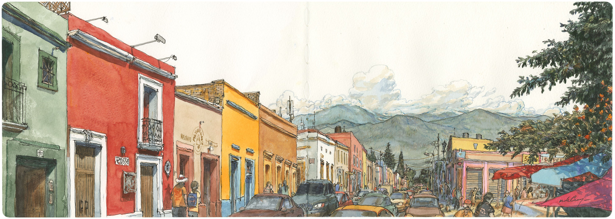 Vue de Oaxaca, Calle Manuel Doblado, Mexique, 2014